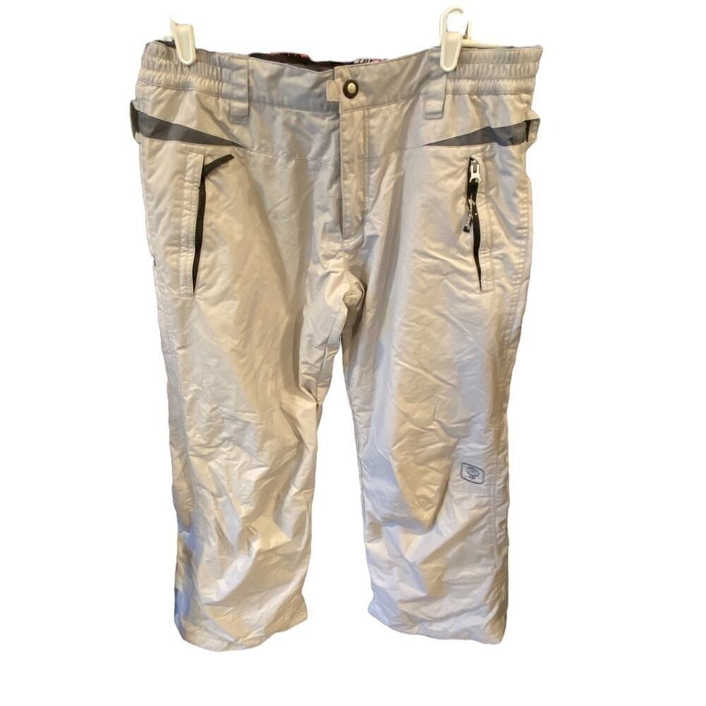 Betty Rides Elements Grey Off White Ski Snowboard Pants Women's Size Large - Picture 2 of 12